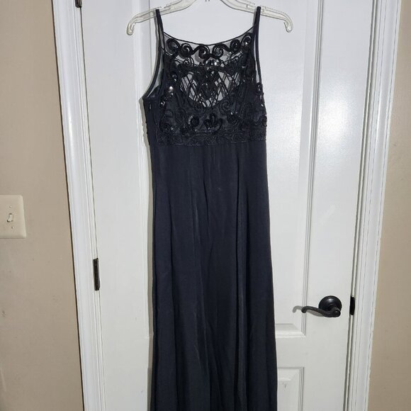 Vintage 90s Cache mesh back gown women's size 10 black - Picture 1 of 6